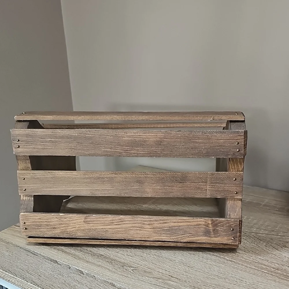 Hand-Painted Wooden Bear Organizer - Brown with Red Bow